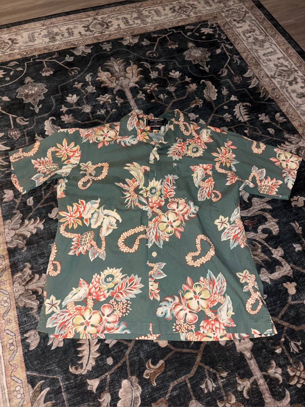 Polo by Ralph Lauren Green Floral Hawaiian Button-Down Shirt